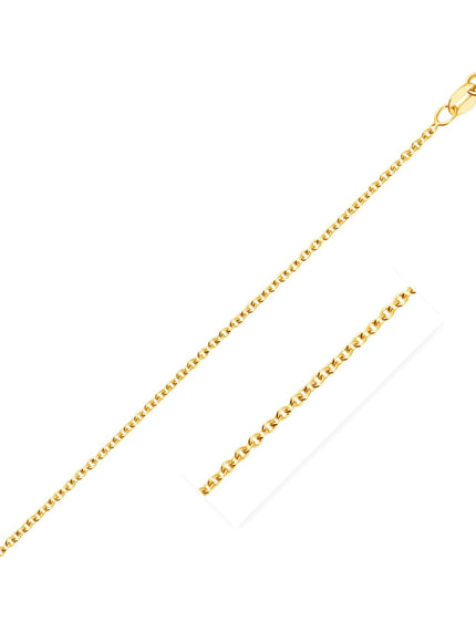 14k Yellow Gold Round Cable Link Chain 1.5mm