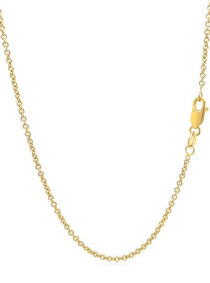 14k Yellow Gold Round Cable Link Chain 1.5mm