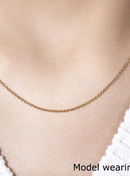 14k Yellow Gold Round Cable Link Chain 1.5mm - Ellie Belle