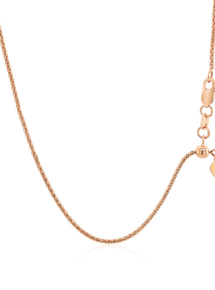 14k Rose Gold Adjustable Popcorn Chain 1.3mm
