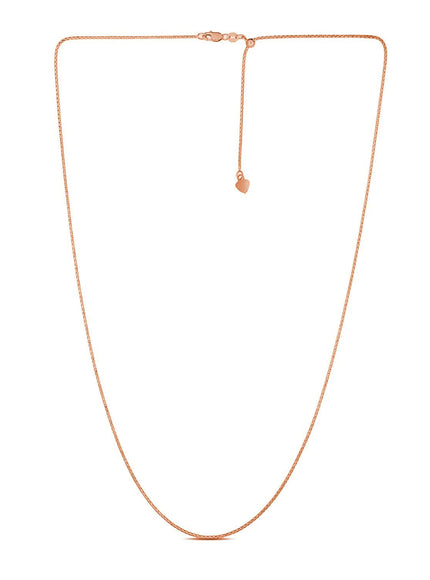 14k Rose Gold Adjustable Popcorn Chain 1.3mm