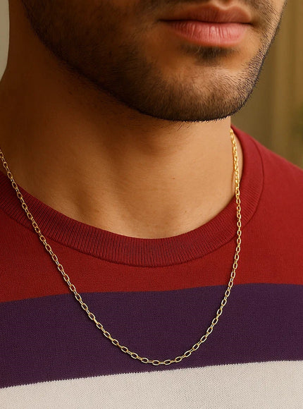 14k Yellow Gold Round Cable Link Chain 1.5mm