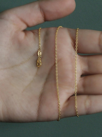 14k Yellow Gold Round Cable Link Chain 1.5mm