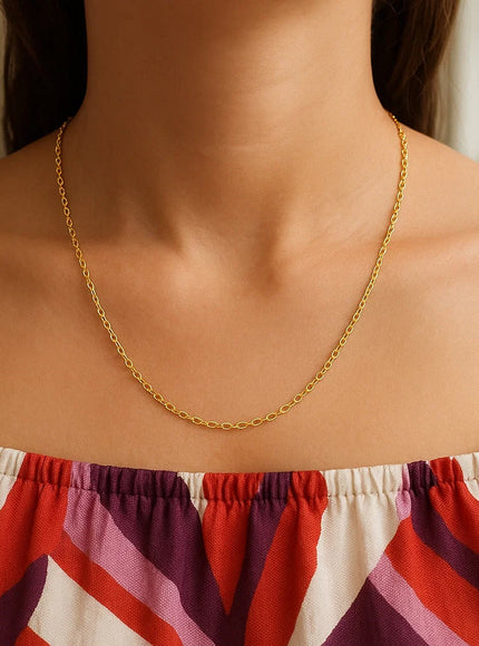 14k Yellow Gold Round Cable Link Chain 1.5mm