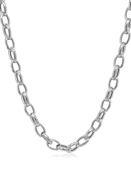 4.6mm 14k White Gold Oval Rolo Chain