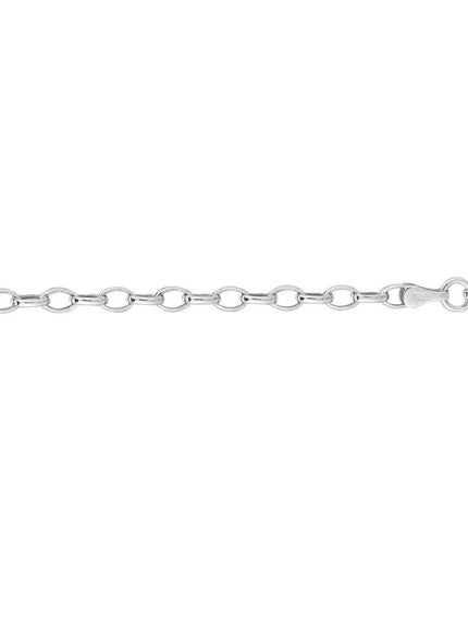 4.6mm 14k White Gold Oval Rolo Chain
