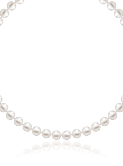 14k Yellow Gold Necklace with White Freshwater Cultured Pearls (6.0mm to 6.5mm)