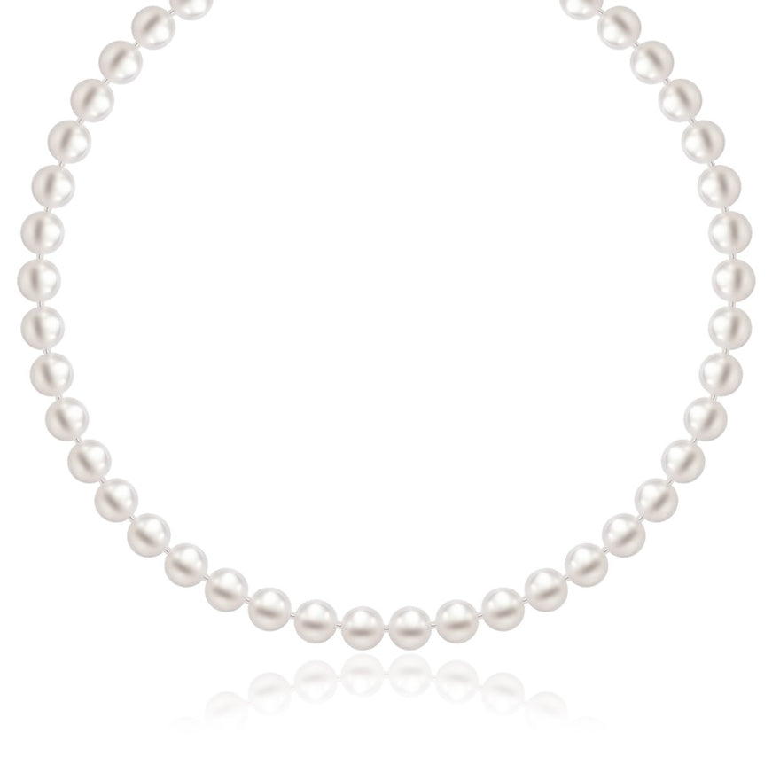 14k Yellow Gold Necklace with White Freshwater Cultured Pearls (6.0mm to 6.5mm)