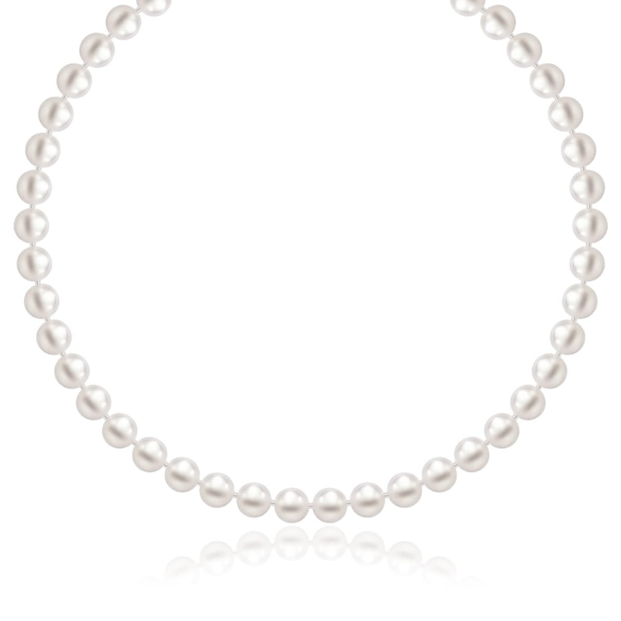 14k Yellow Gold Necklace with White Freshwater Cultured Pearls (6.0mm to 6.5mm)