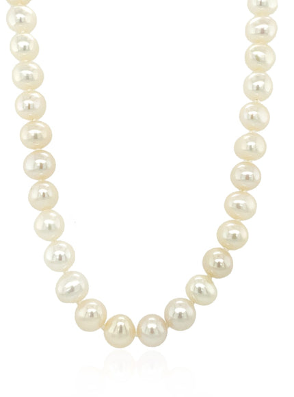 14k Yellow Gold Necklace with White Freshwater Cultured Pearls (6.0mm to 6.5mm)