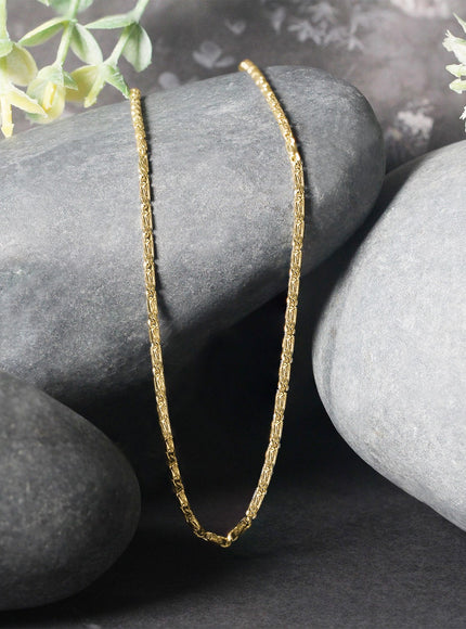Diamond Cut Fancy Links Pendant Chain in 14k Yellow Gold (1.5mm)