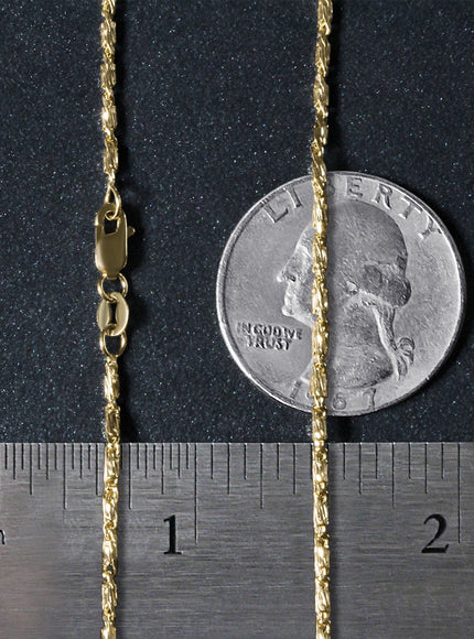 Diamond Cut Fancy Links Pendant Chain in 14k Yellow Gold (1.5mm)