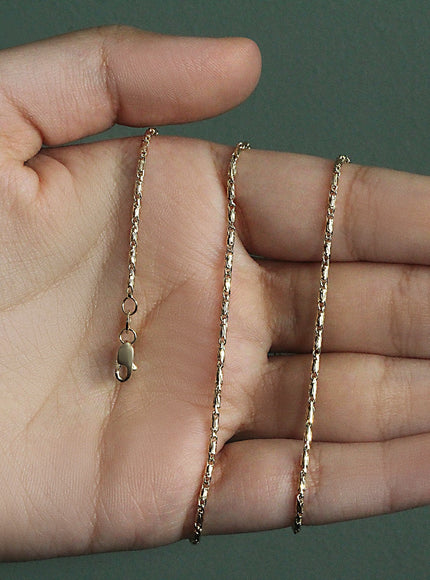 Diamond Cut Fancy Links Pendant Chain in 14k Yellow Gold (1.5mm)