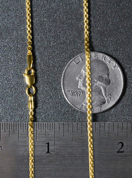 14k Yellow Gold Round Box Chain 1.7mm