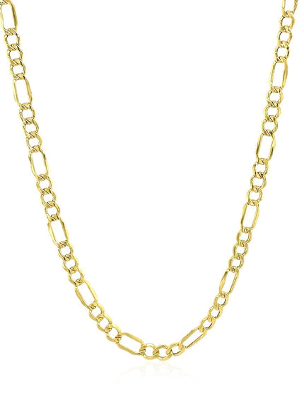 3.5mm 14k Yellow Gold Lite Figaro Chain
