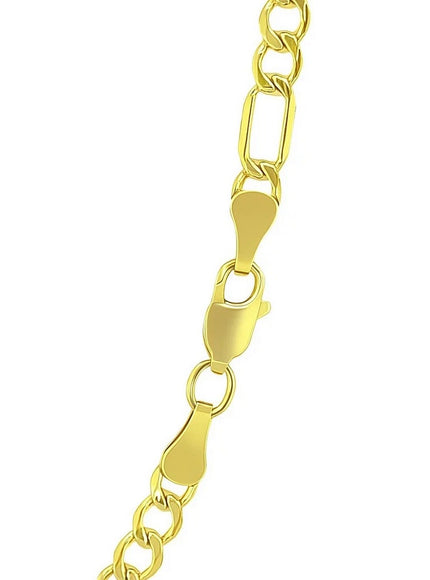 3.5mm 14k Yellow Gold Lite Figaro Chain