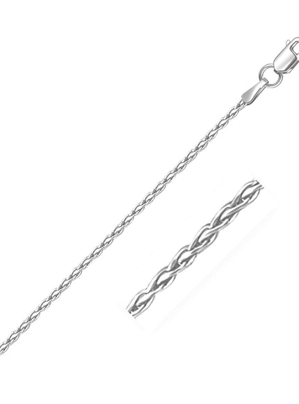 14k White Gold Round Wheat Chain 1.5mm
