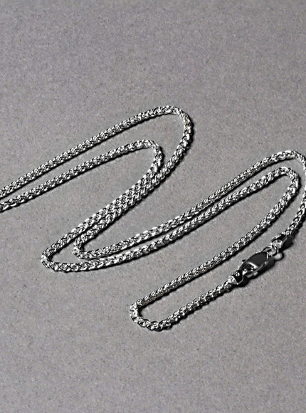 14k White Gold Round Wheat Chain 1.5mm