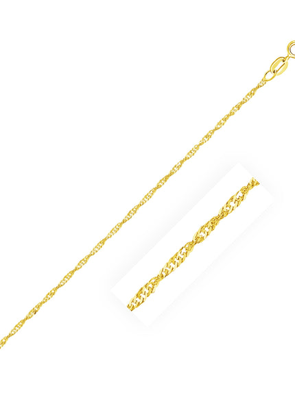 10k Yellow Gold Singapore Chain 1.5mm