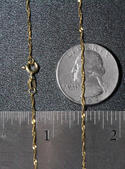 10k Yellow Gold Singapore Chain 1.5mm