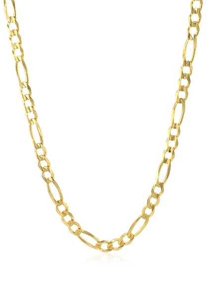 10K Yellow Gold Solid Figaro Chain (3.70 mm)