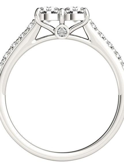 14k White Gold Round Two Stone Diamond Ring (3/4 cttw)