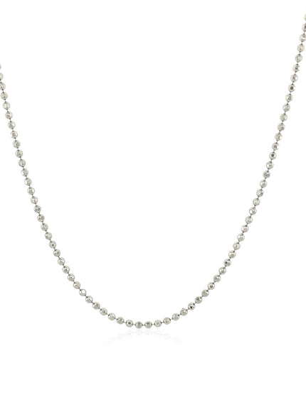 14k White Gold Diamond-Cut Bead Chain 1.2mm