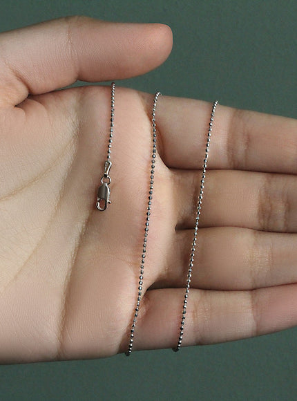 14k White Gold Diamond-Cut Bead Chain 1.2mm
