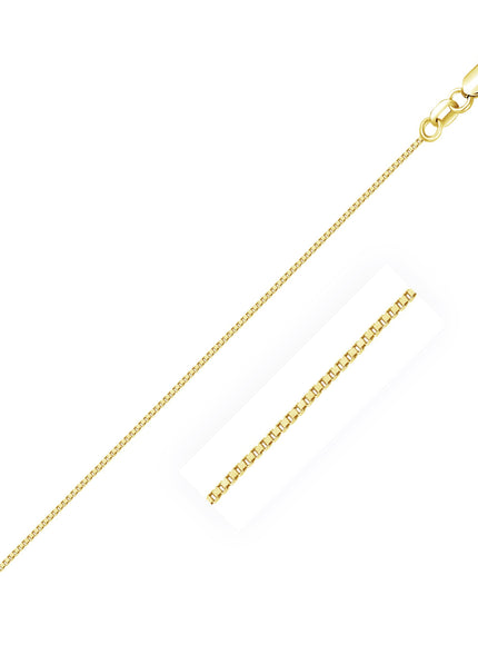14k Yellow Gold Classic Box Chain 0.6mm