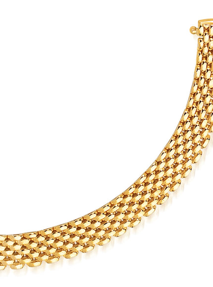 14k Yellow Gold Flexible Panther 9.0mm Line Bracelet