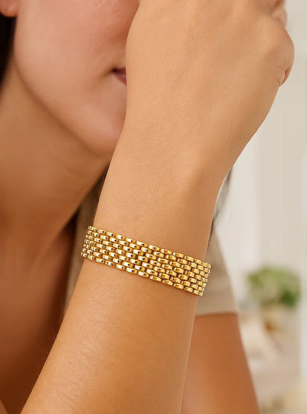 14k Yellow Gold Flexible Panther 9.0mm Line Bracelet