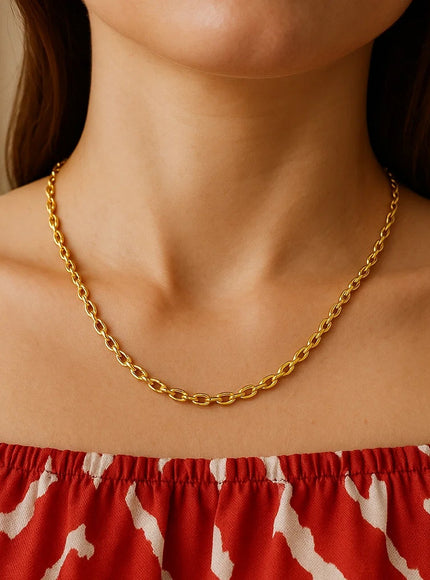 3.0mm 14k Yellow Gold Forsantina Lite Cable Link Chain