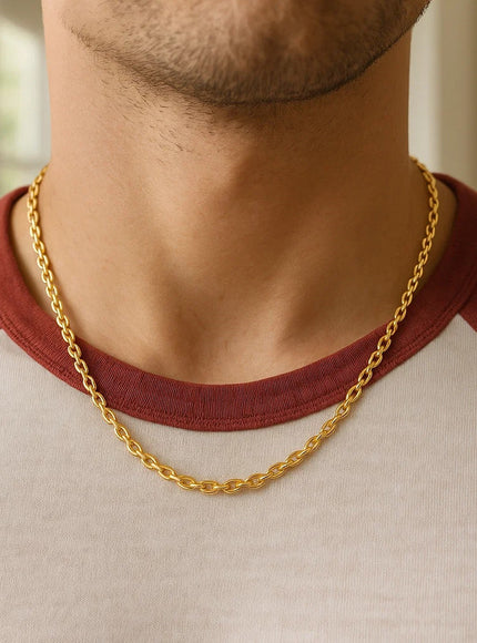 3.0mm 14k Yellow Gold Forsantina Lite Cable Link Chain