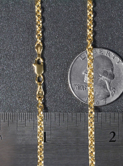 3.0mm 14k Yellow Gold Forsantina Lite Cable Link Chain