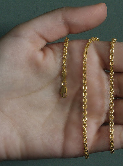 3.0mm 14k Yellow Gold Forsantina Lite Cable Link Chain