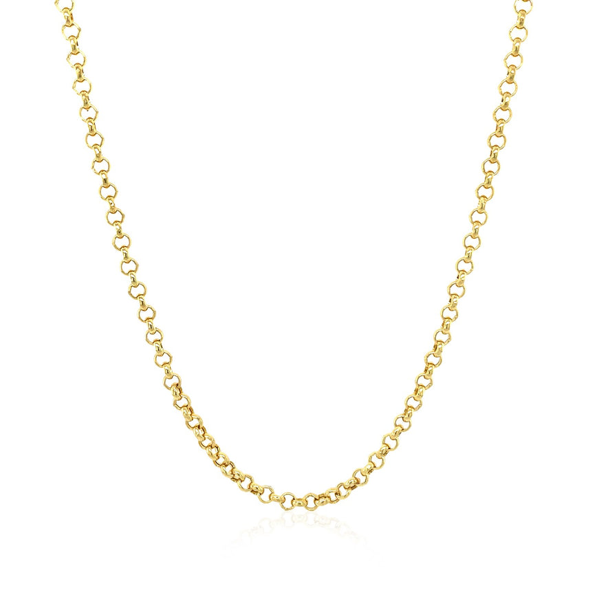 2.3mm 14k Yellow Gold Rolo Chain