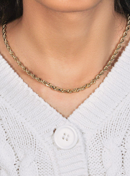 5.0mm 10k Yellow Gold Solid Diamond Cut Rope Chain