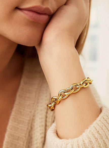 14k Yellow Gold Polished Cable Motif Bracelet