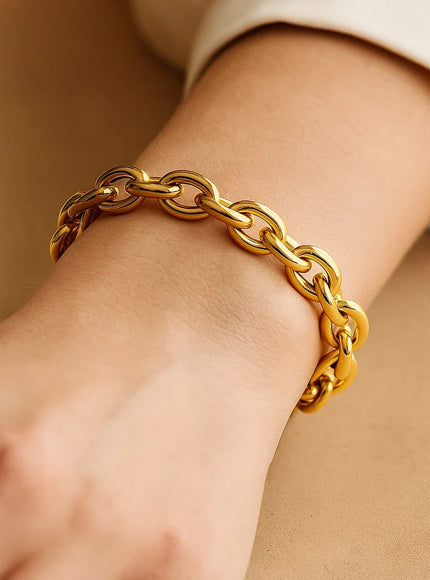 14k Yellow Gold Polished Cable Motif Bracelet