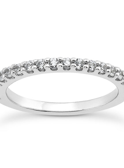 14k White Gold Shared Prong Diamond Wedding Ring Band with U Settings
