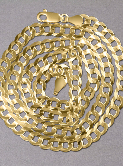 5.7mm 14k Yellow Gold Solid Curb Chain