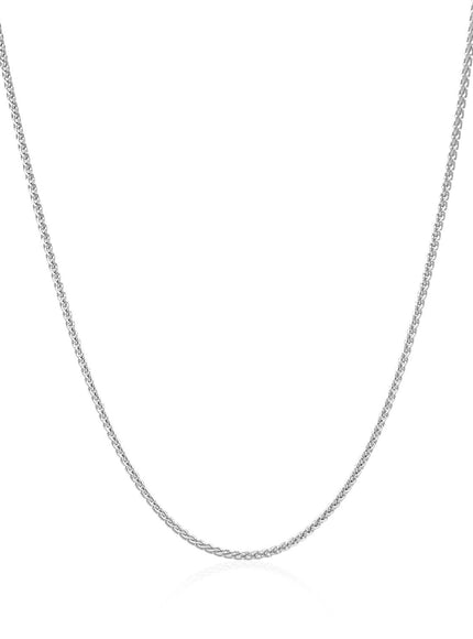 14k White Gold Round Wheat Chain 1.0mm