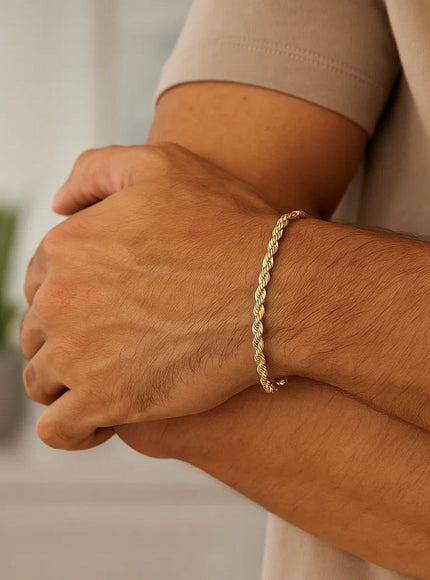 10k Yellow Gold Lite Rope Bracelet (5.00 mm)