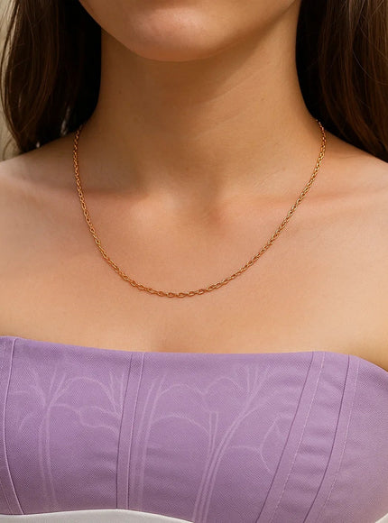 14k Rose Gold Oval Cable Link Chain 0.97mm