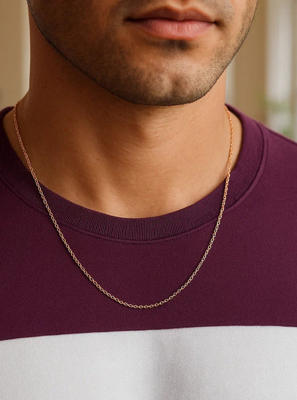 14k Rose Gold Oval Cable Link Chain 0.97mm