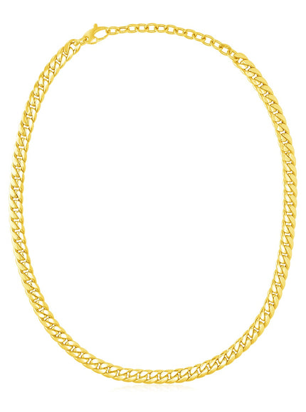 14k Yellow Gold Cuban Chain Choker Necklace