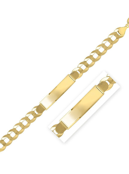 14k Yellow Gold 8 1/2 inch Mens Wide Curb Chain ID Bracelet
