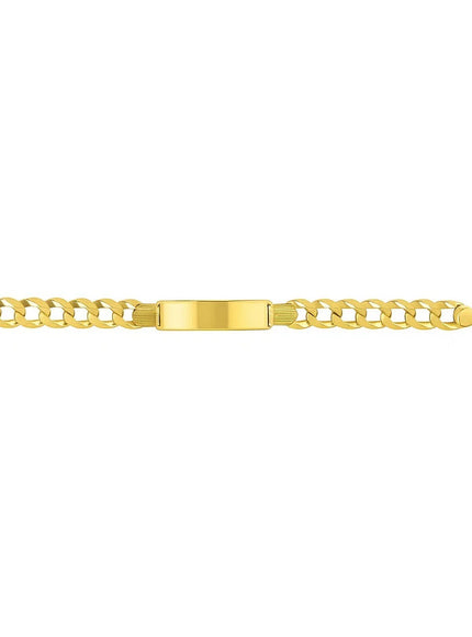 14k Yellow Gold 8 1/2 inch Mens Wide Curb Chain ID Bracelet