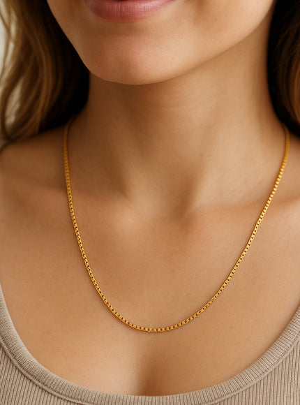 14k Yellow Gold Classic Box Chain 1.1mm