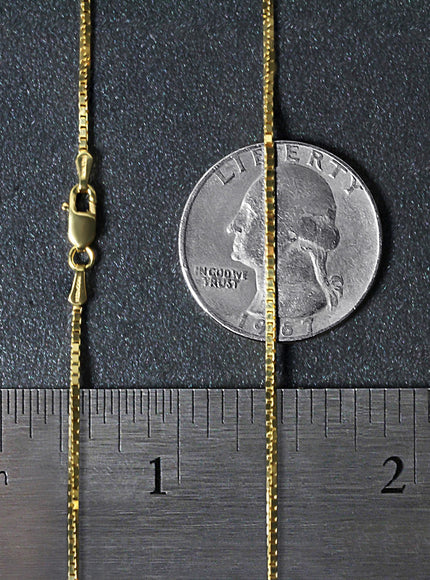 14k Yellow Gold Classic Box Chain 1.1mm